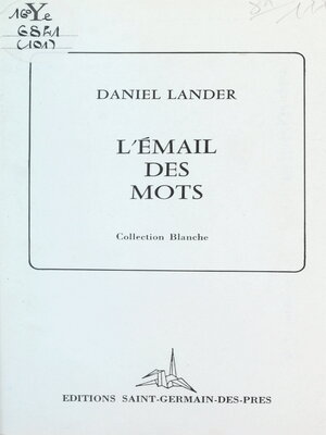 cover image of L'émail des mots
